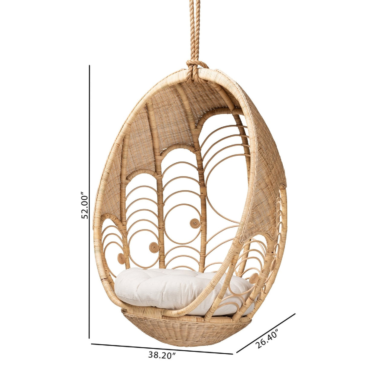 Modern European furniture - Woven Indoor Semi Outdooor Rattan Hanging Chair - www.oroa.com