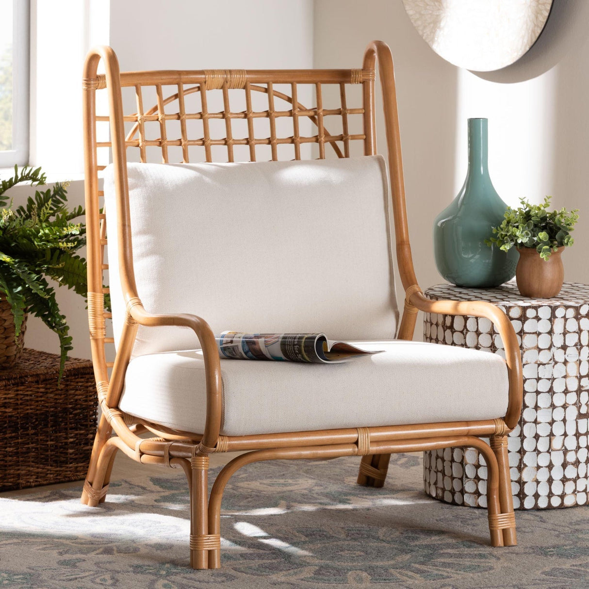 Modern European furniture - Lattice Rattan Accent Chair - www.oroa.com