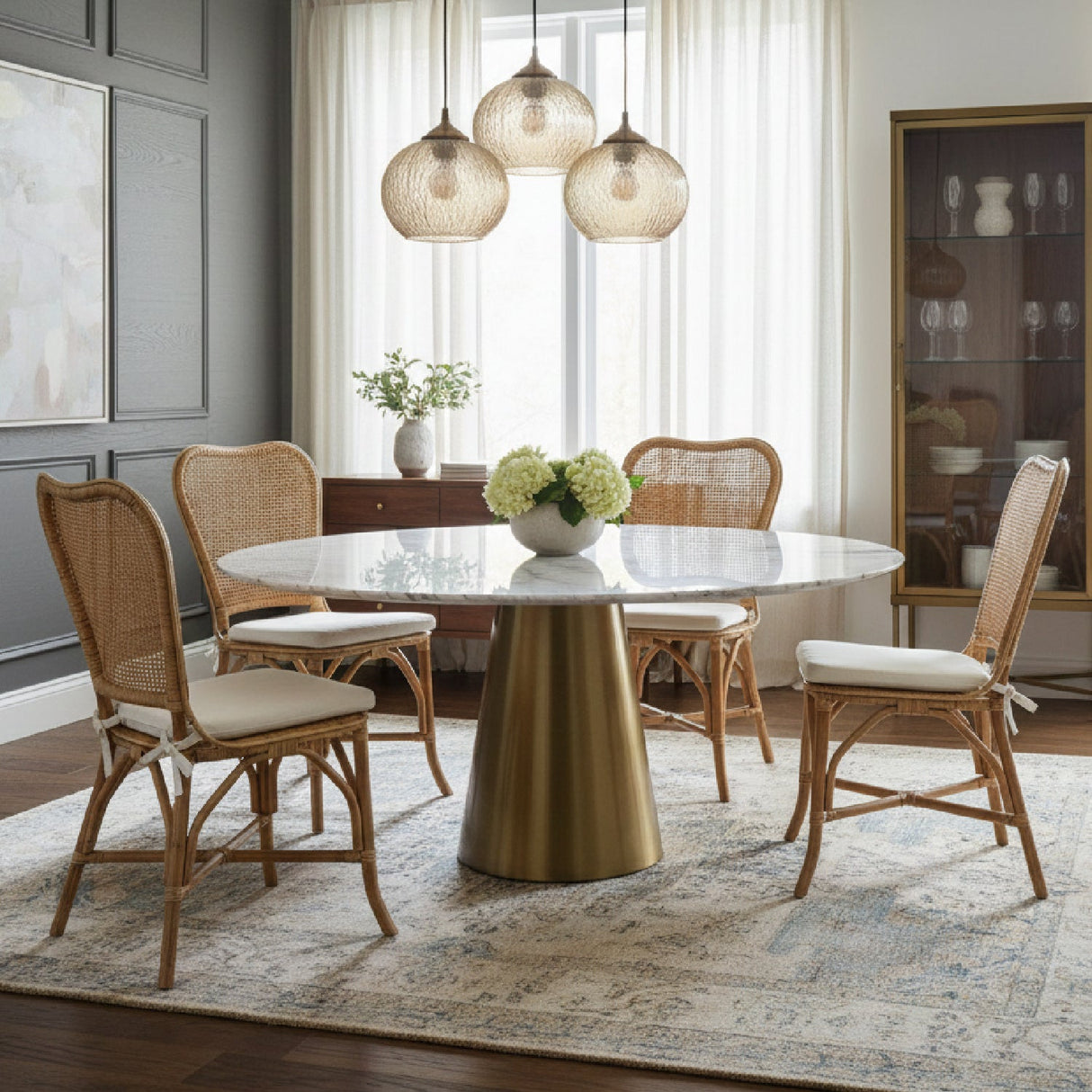 Contract furniture - Natural Rattan Dining Chair - www.oroatrade.com