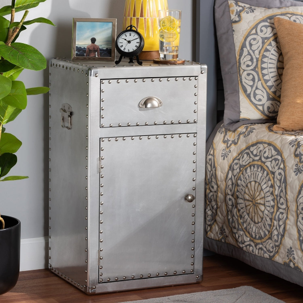 Modern European furniture - Silver Industrial Storage Cabinet - www.oroa.com