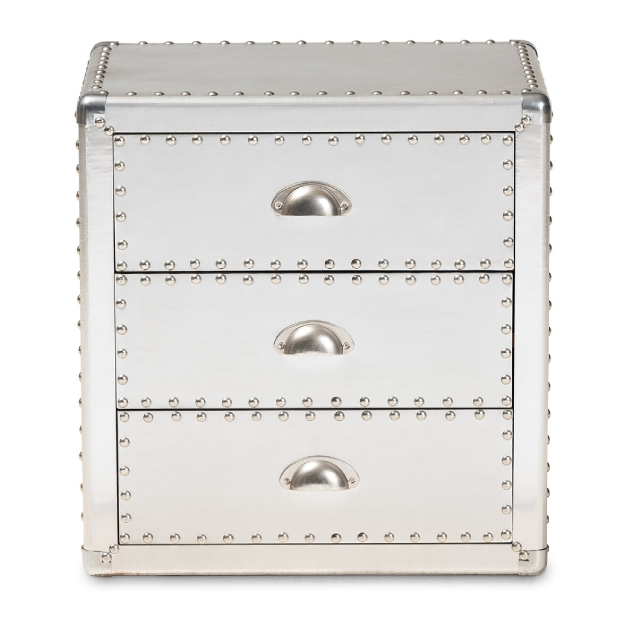Modern European furniture - Silver 3 Drawer End Table - www.oroa.com