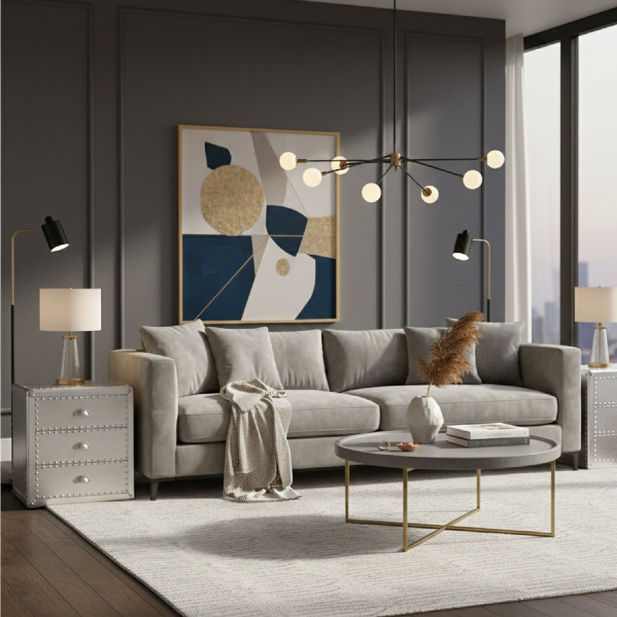 Modern European furniture - Silver 3 Drawer End Table - www.oroa.com