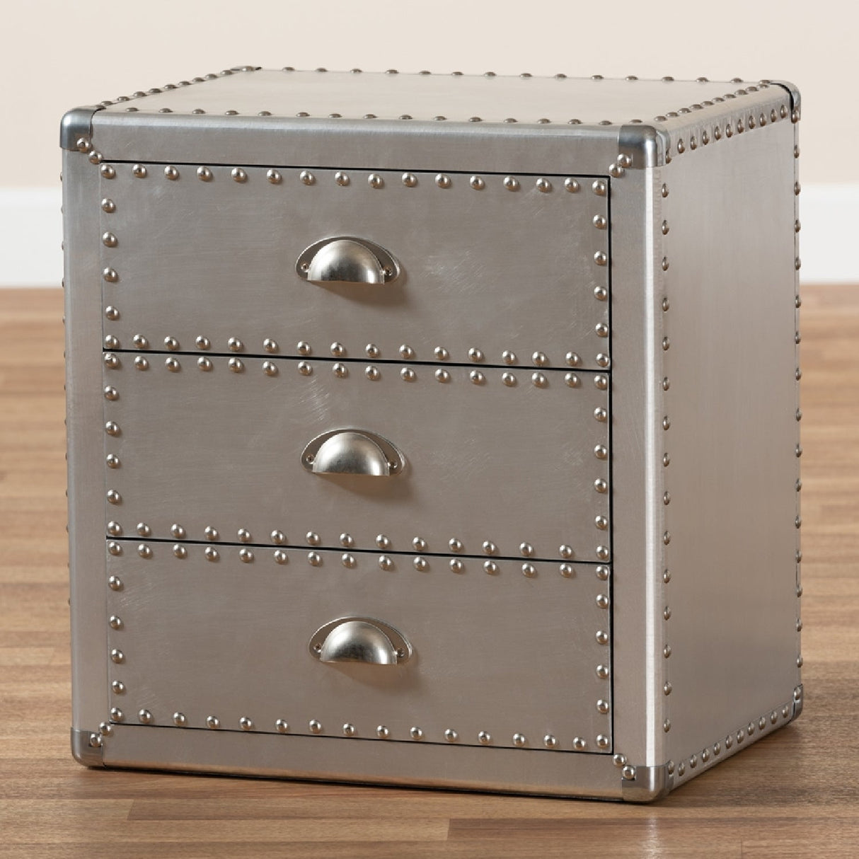 Modern European furniture - Silver 3 Drawer End Table - www.oroa.com