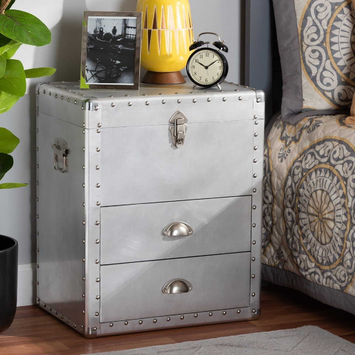 Modern European furniture - Silver Industrial Storage Cabinet - www.oroa.com