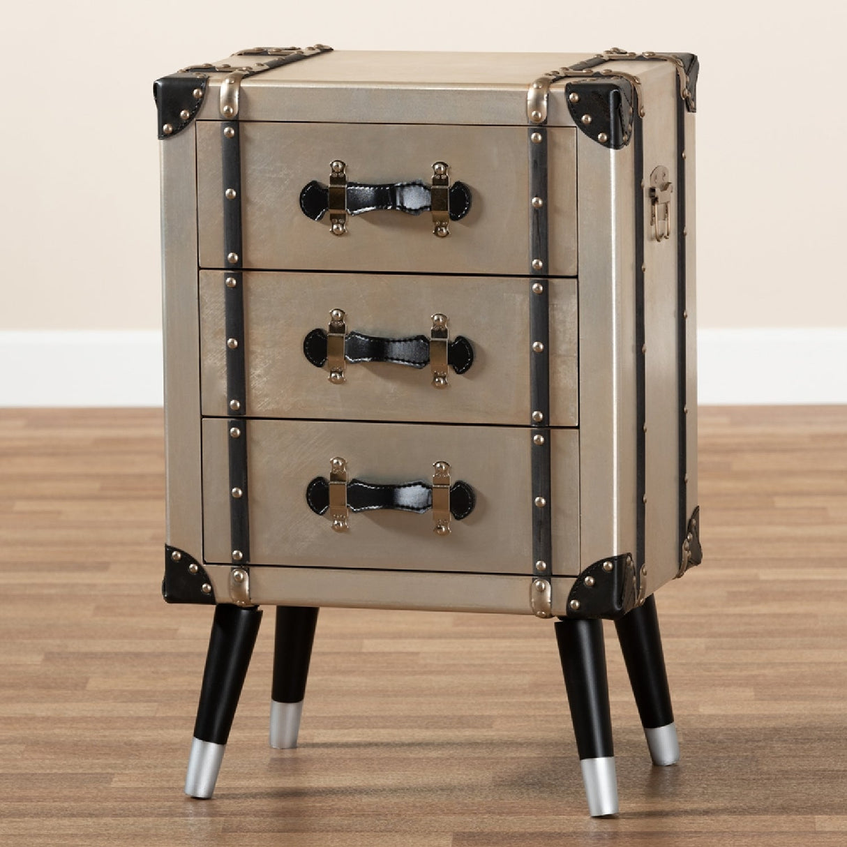 Modern European furniture - Silver Trunk Inspired Vintage End Table - www.oroa.com