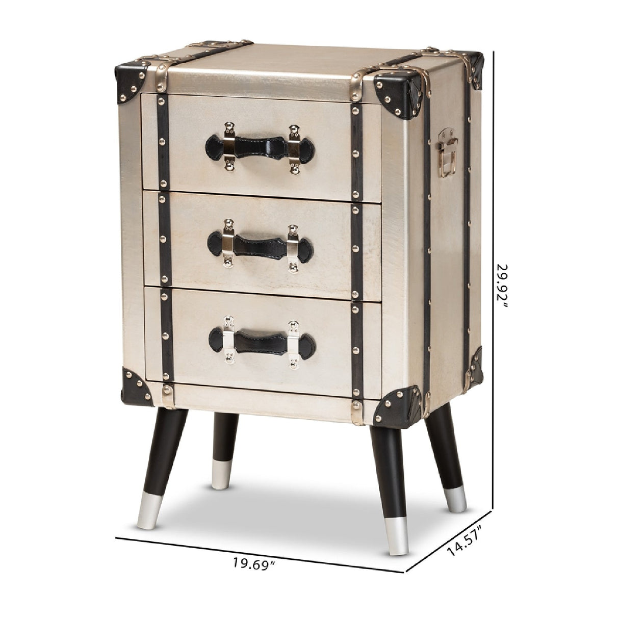 Modern European furniture - Silver Trunk Inspired Vintage End Table - www.oroa.com