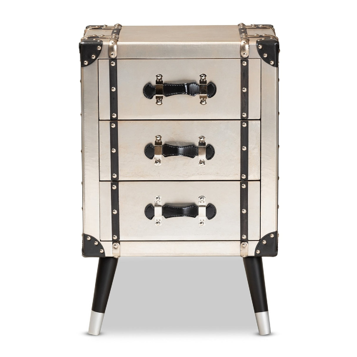 Modern European furniture - Silver Trunk Inspired Vintage End Table - www.oroa.com