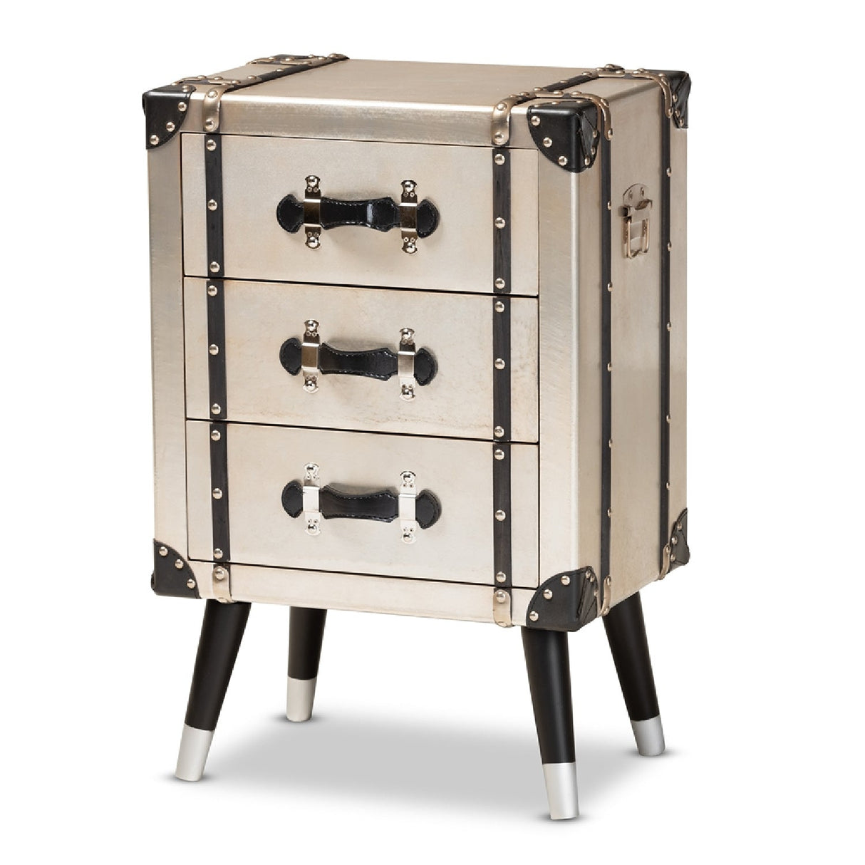 Modern European furniture - Silver Trunk Inspired Vintage End Table - www.oroa.com