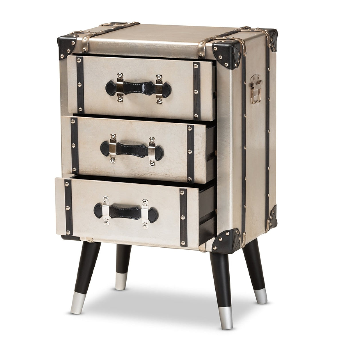 Modern European furniture - Silver Trunk Inspired Vintage End Table - www.oroa.com