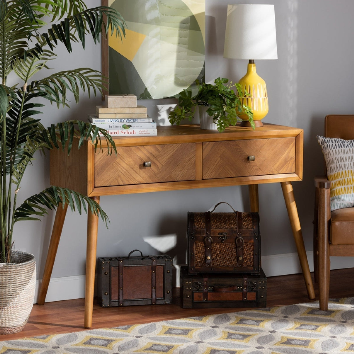 Modern European furniture - Wooden 2 Drawer Console Table - www.oroa.com