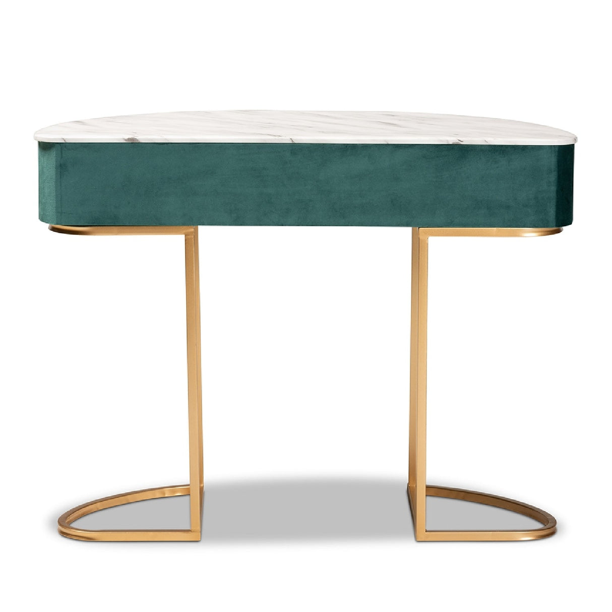 Modern European furniture - Green Velvet 1 Drawer Console Table - www.oroa.com
