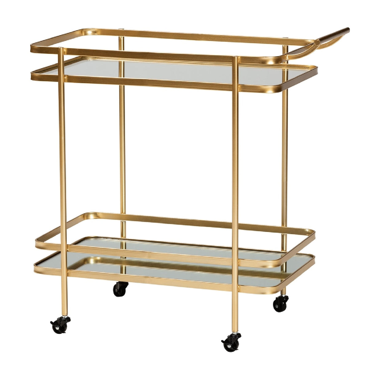 Modern European furniture - Gold Mobile Wine Bar Cart - www.oroa.com