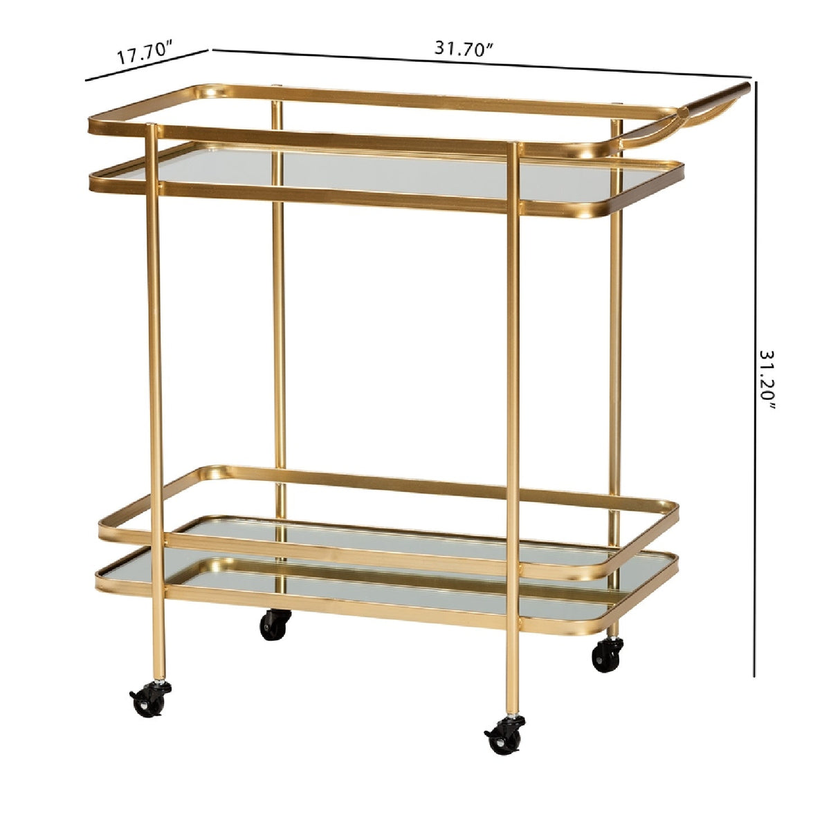 Modern European furniture - Gold Mobile Wine Bar Cart - www.oroa.com