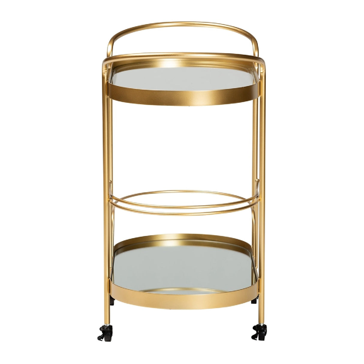 Modern European furniture - Brushed Gold Wine Bar Cart - www.oroa.com