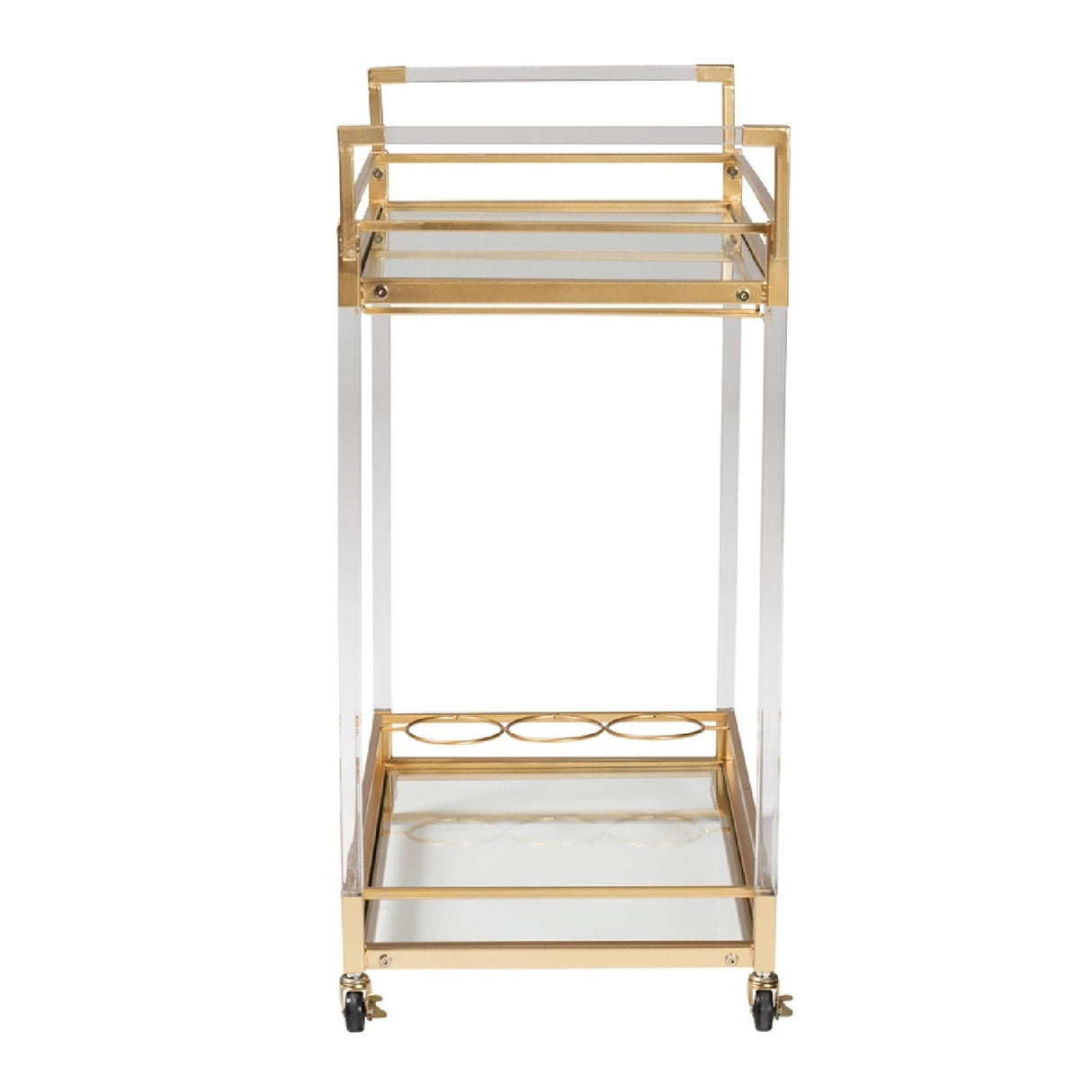 Modern European furniture - Gold & Glass Wine Cart - www.oroa.com