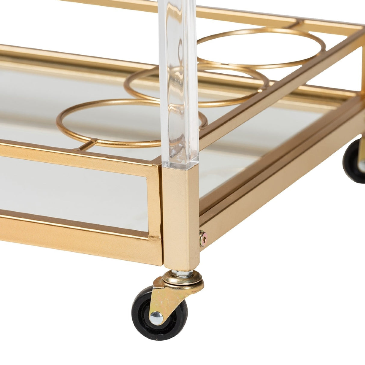 Modern European furniture - Gold & Glass Wine Cart - www.oroa.com