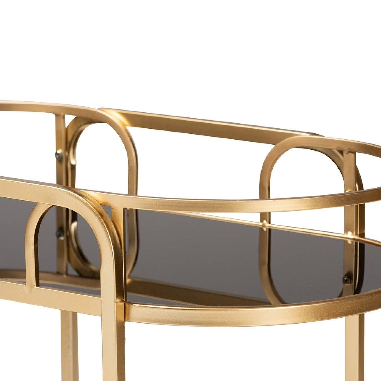 Modern European furniture - Gold 2-Tier Wine Cart - www.oroa.com
