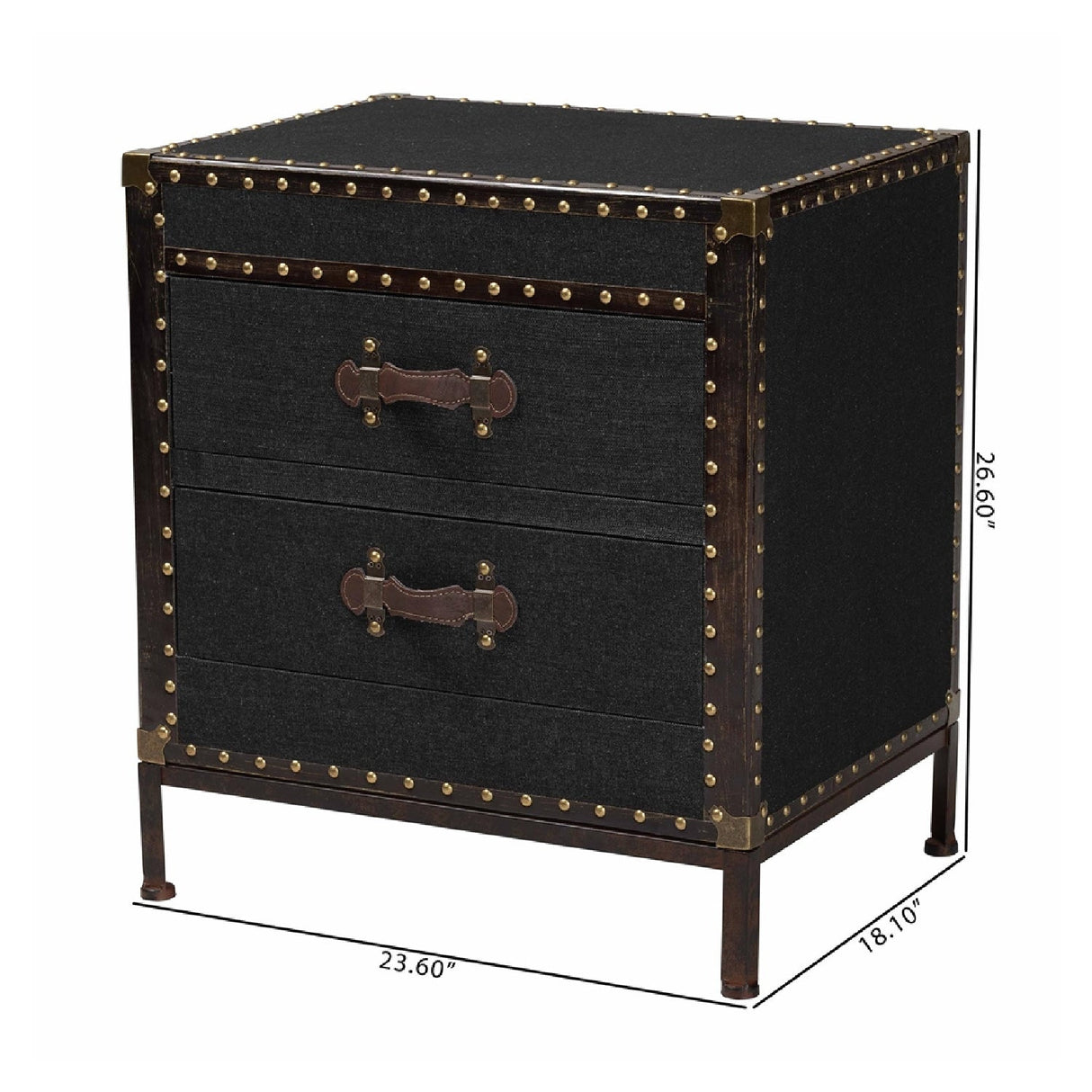 Modern European furniture - Black Canvas Trunk End Table - www.oroa.com