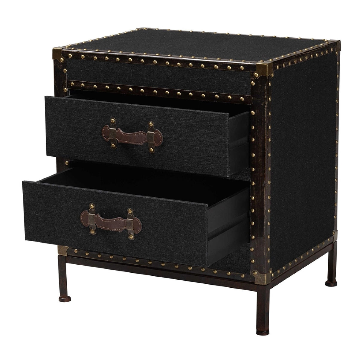 Black Canvas Trunk End Table | Bali Loom Laura | Oroa.com