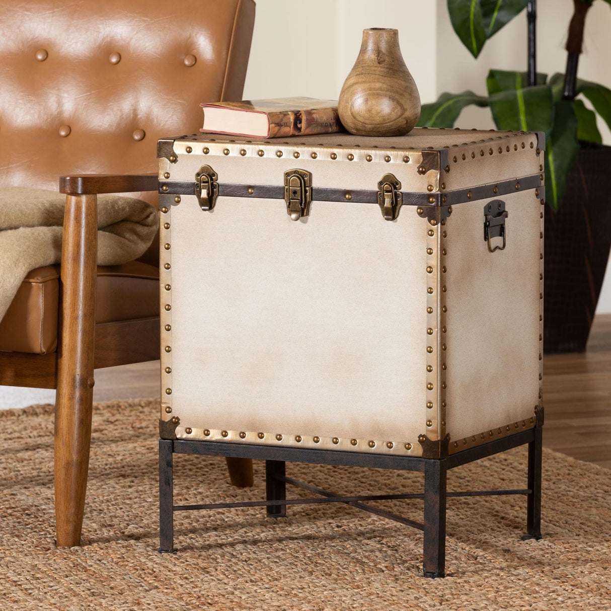 Modern European furniture - White Canvas Lift Top End Table - www.oroa.com