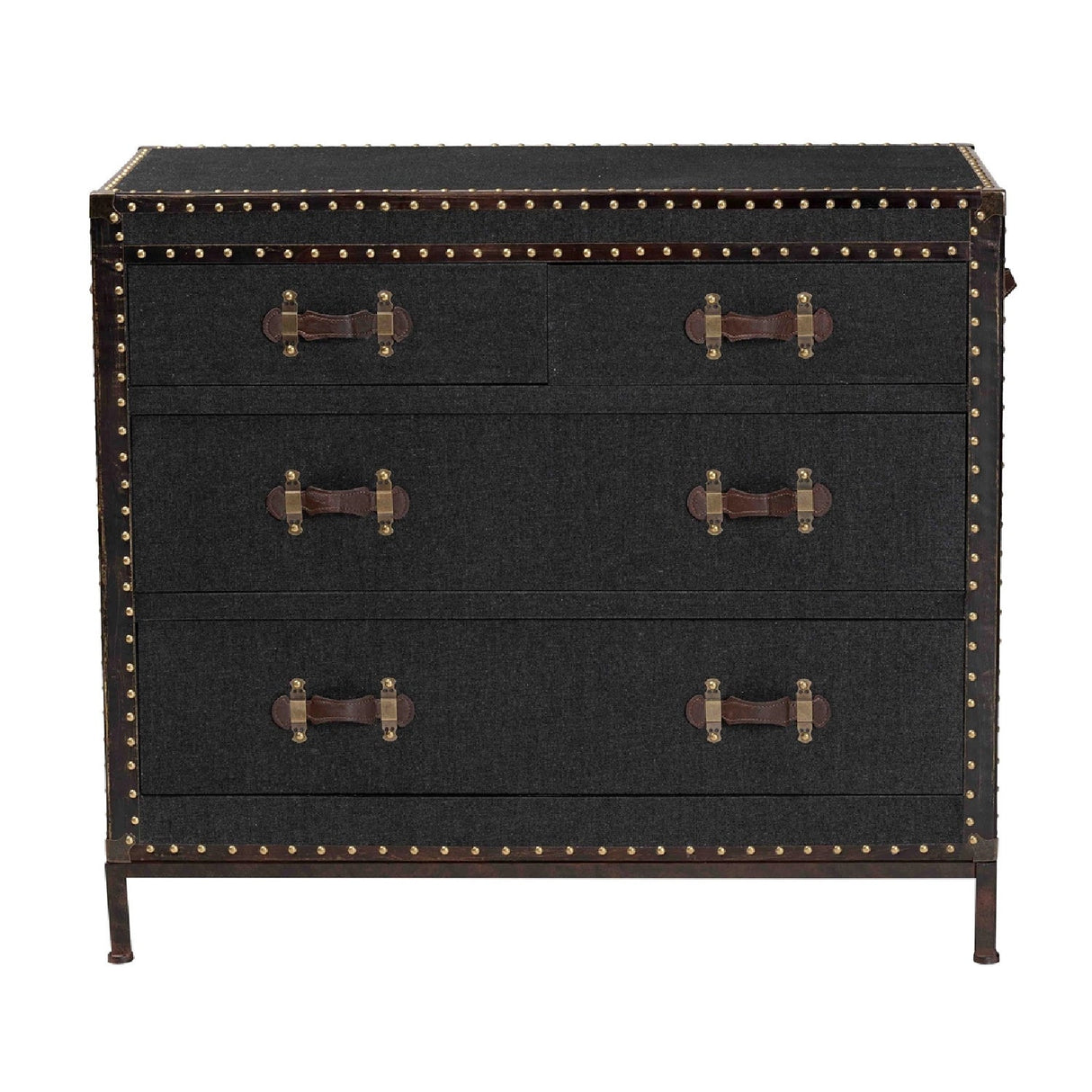 Modern European furniture - Vintage Black 4 Drawer Cabinet - www.oroa.com