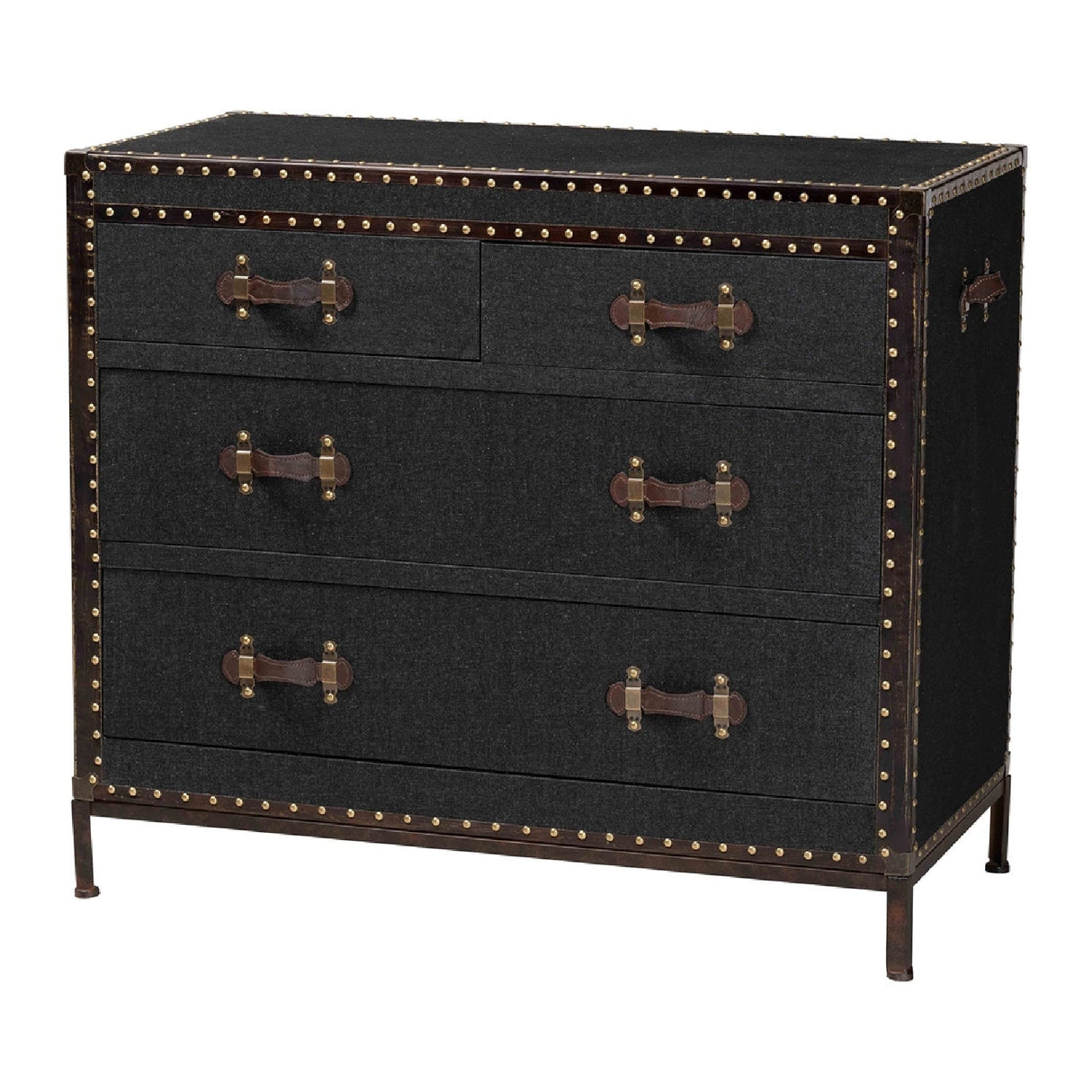 Modern European furniture - Vintage Black 4 Drawer Cabinet - www.oroa.com