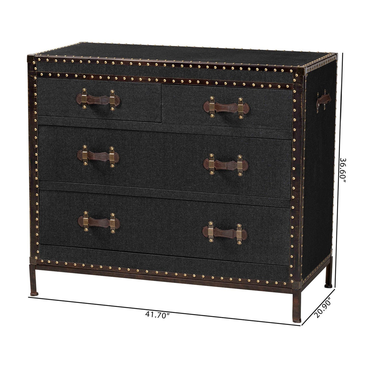 Modern European furniture - Vintage Black 4 Drawer Cabinet - www.oroa.com