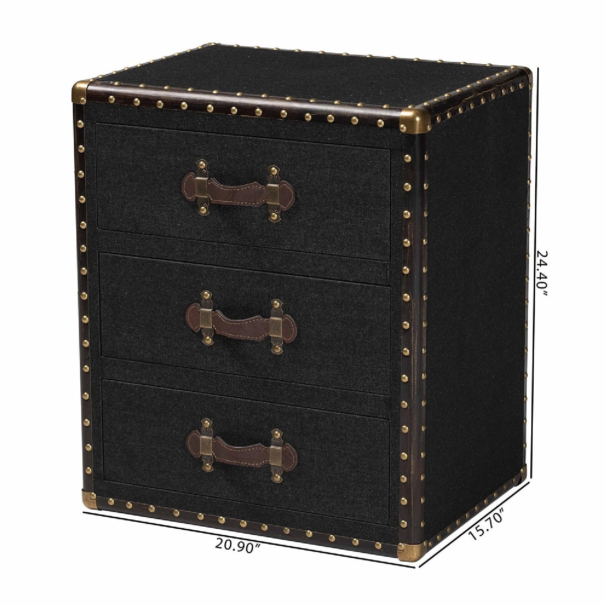 Modern European furniture - Vintage 3 Drawer End Table - www.oroa.com