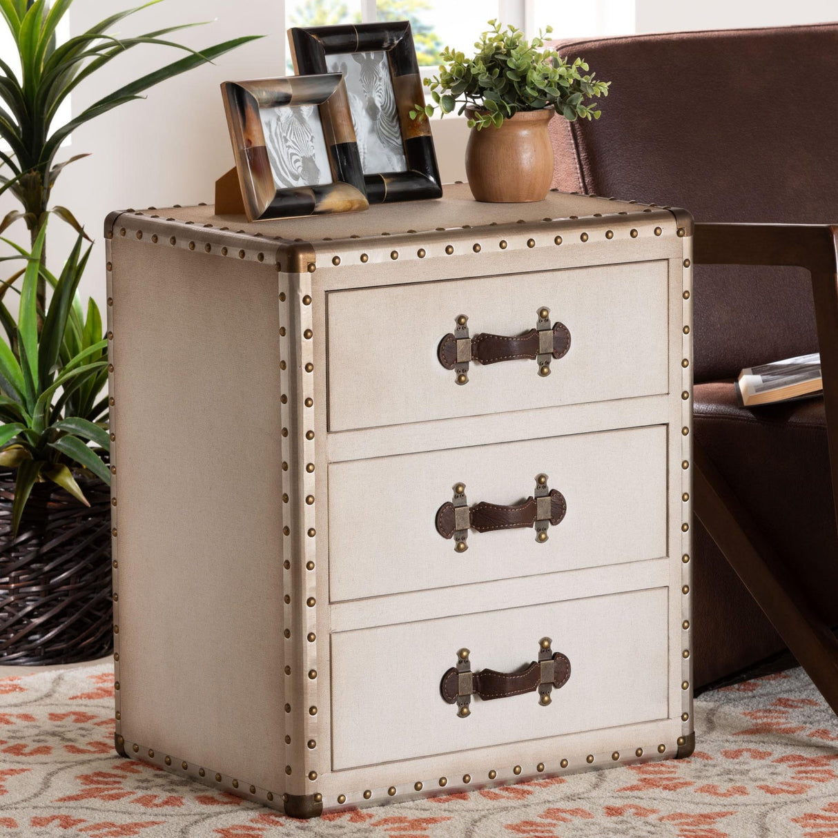 Modern European furniture - Vintage 3 Drawer End Table - www.oroa.com