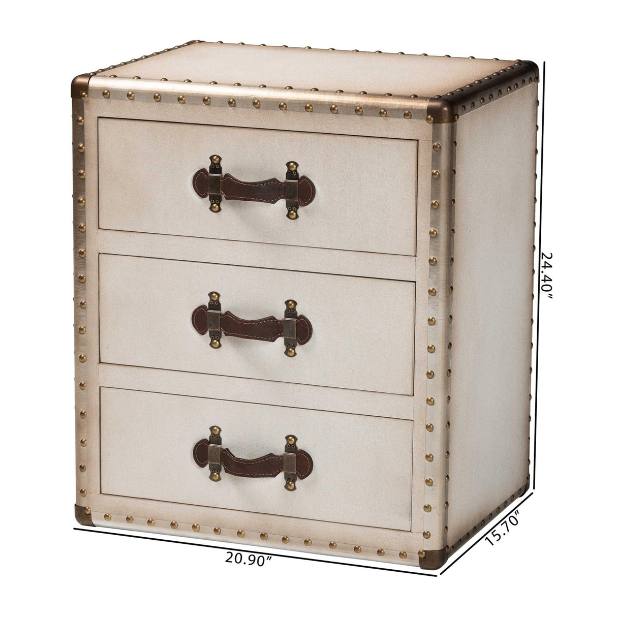 Modern European furniture - Vintage 3 Drawer End Table - www.oroa.com