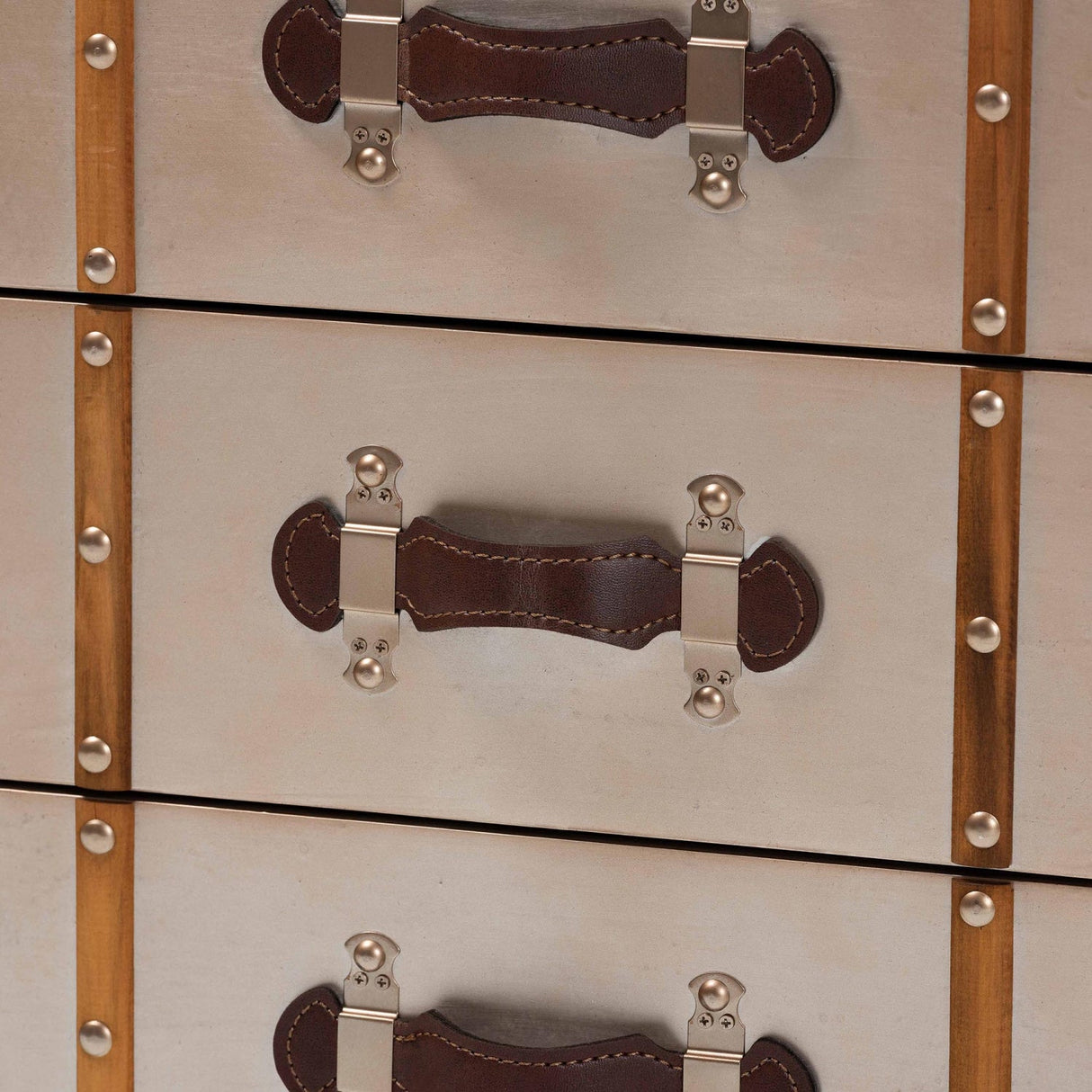 Modern European furniture - Vintage Bronze 3 Drawer Cabinet - www.oroa.com