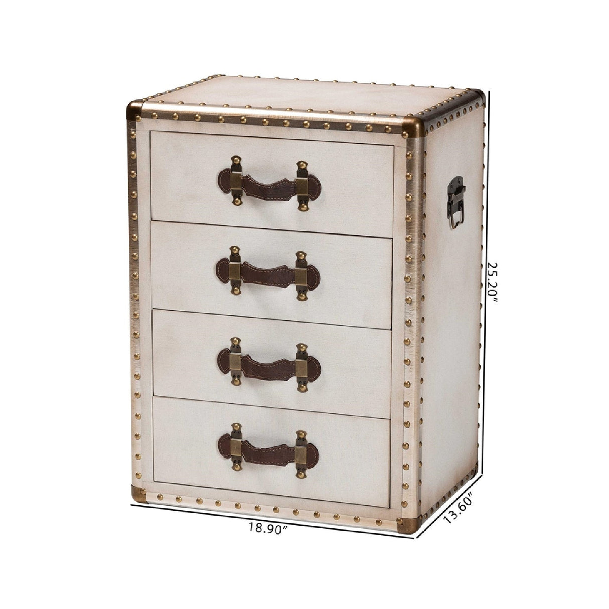 Modern European furniture - Vintage Metal 4 Drawer End Table - www.oroa.com