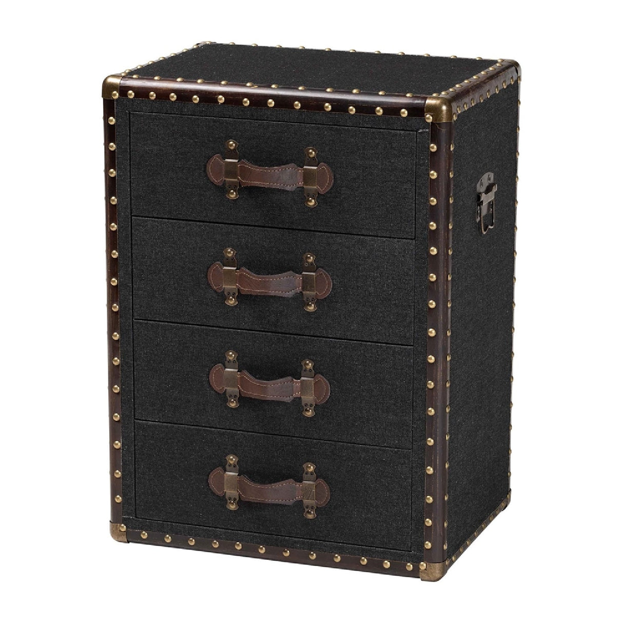 Modern European furniture - Vintage Metal 4 Drawer End Table - www.oroa.com