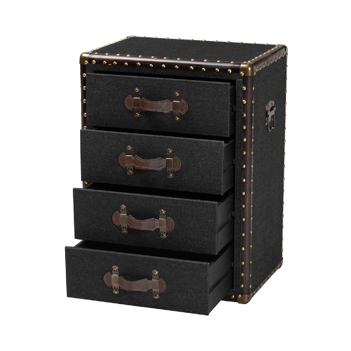 Modern European furniture - Vintage Metal 4 Drawer End Table - www.oroa.com