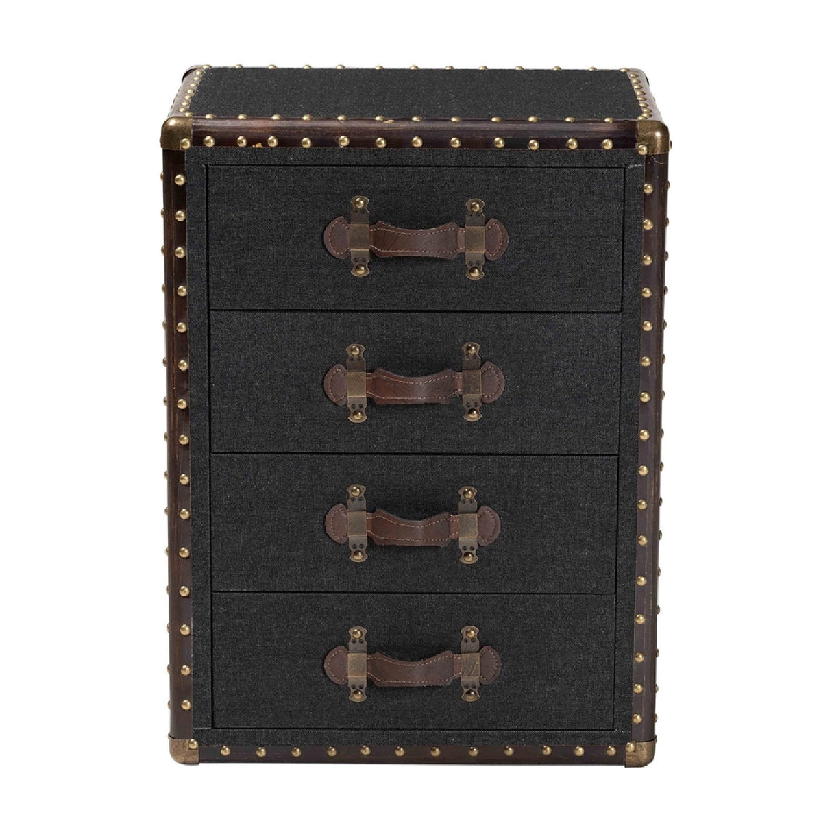 Modern European furniture - Vintage Metal 4 Drawer End Table - www.oroa.com