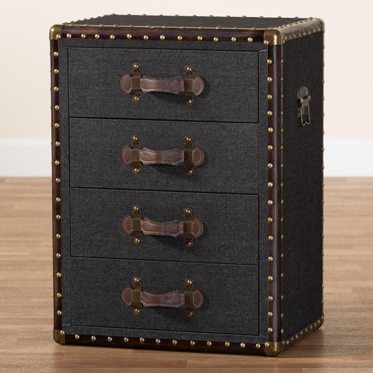 Modern European furniture - Vintage Metal 4 Drawer End Table - www.oroa.com