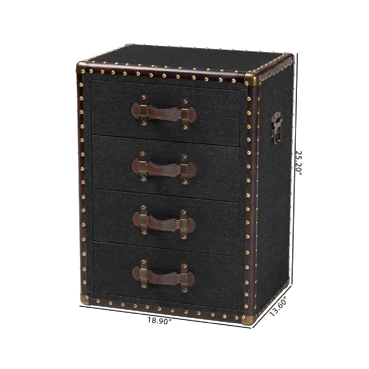 Modern European furniture - Vintage Metal 4 Drawer End Table - www.oroa.com