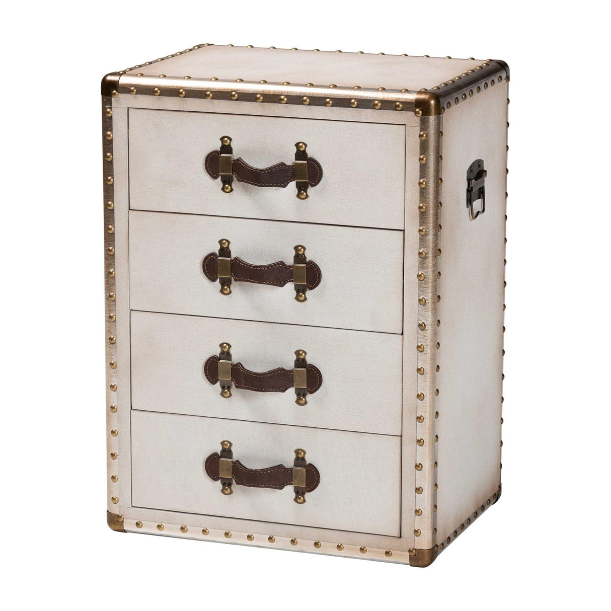 Modern European furniture - Vintage Metal 4 Drawer End Table - www.oroa.com