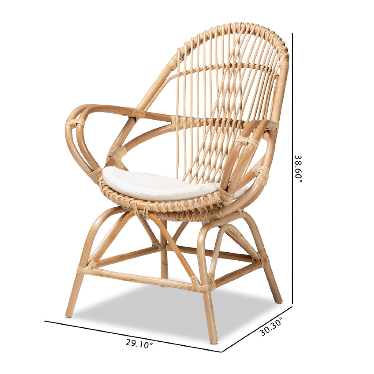 Modern European furniture - Rattan Woven Embellishments Accent Chair - www.oroa.com