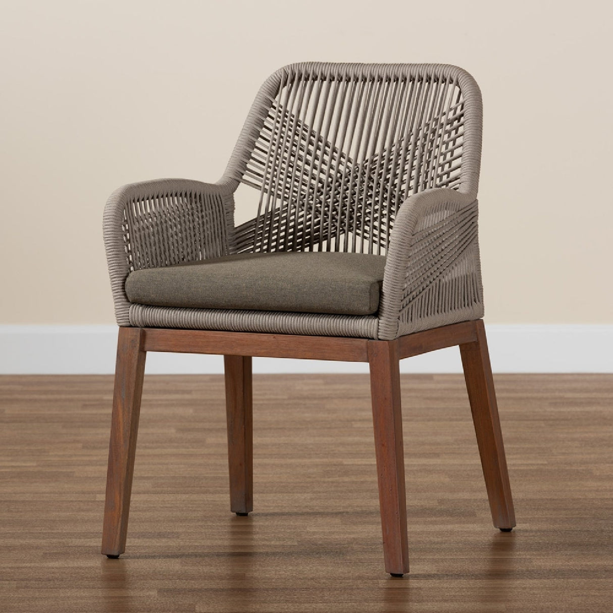 Modern European furniture - Gray Woven Rope Dining Chair - www.oroa.com