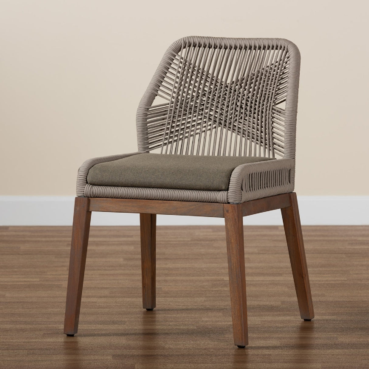 Modern European furniture - Gray Woven Rope Dining Chair - www.oroa.com