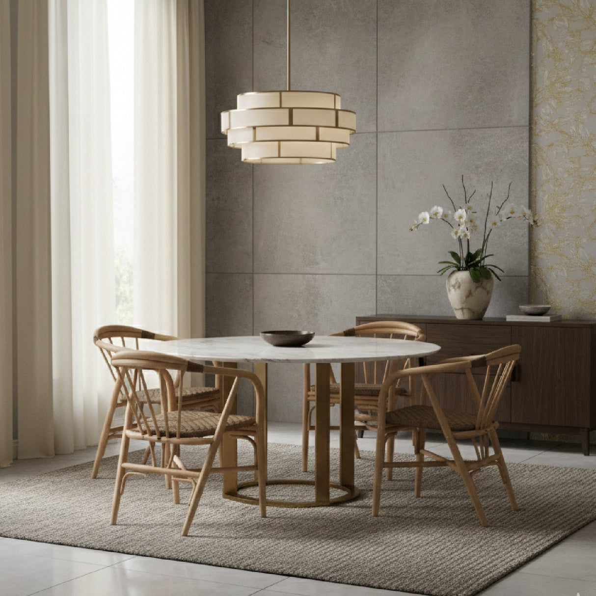 Contract furniture - Rattan Spindle Back Dining Chair - www.oroatrade.com