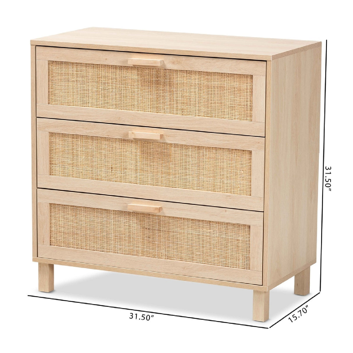 Modern European furniture - 3 Drawer Rattan Storage Cabinet - www.oroa.com