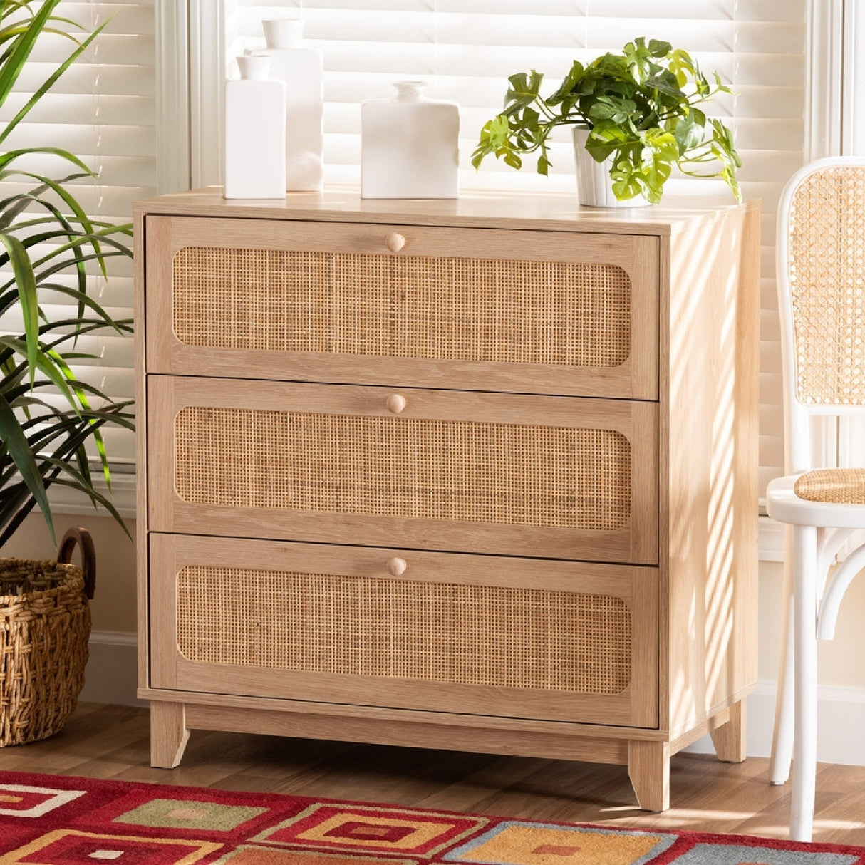 Modern European furniture - Oak Japandi 3 Drawer Cabinet - www.oroa.com