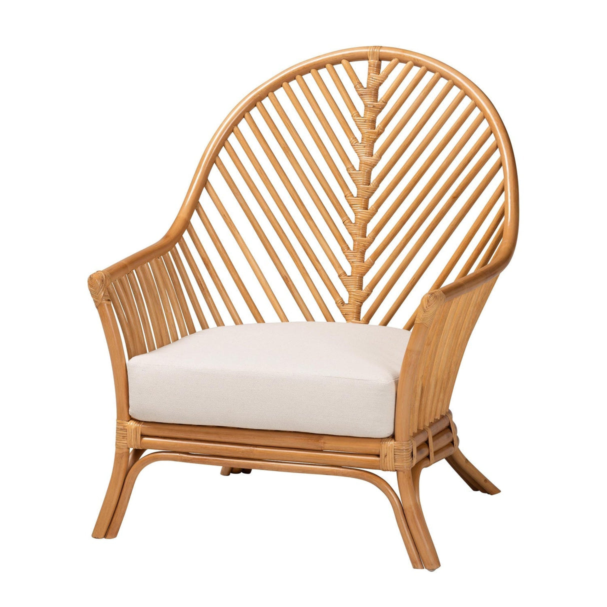 Modern European furniture - Flared Arm Rattan Accent Chair - www.oroa.com