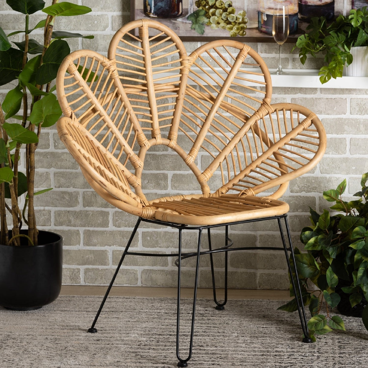 Modern European furniture - Leaf Inspired Rattan Accent Chair - www.oroa.com