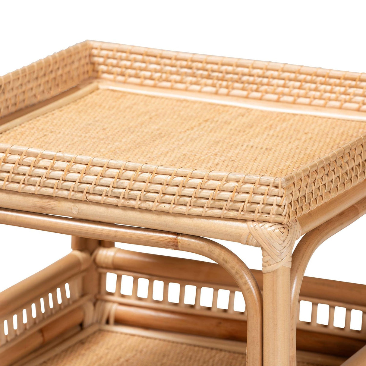 Modern European furniture - Rattan 2 Tier End Table - www.oroa.com