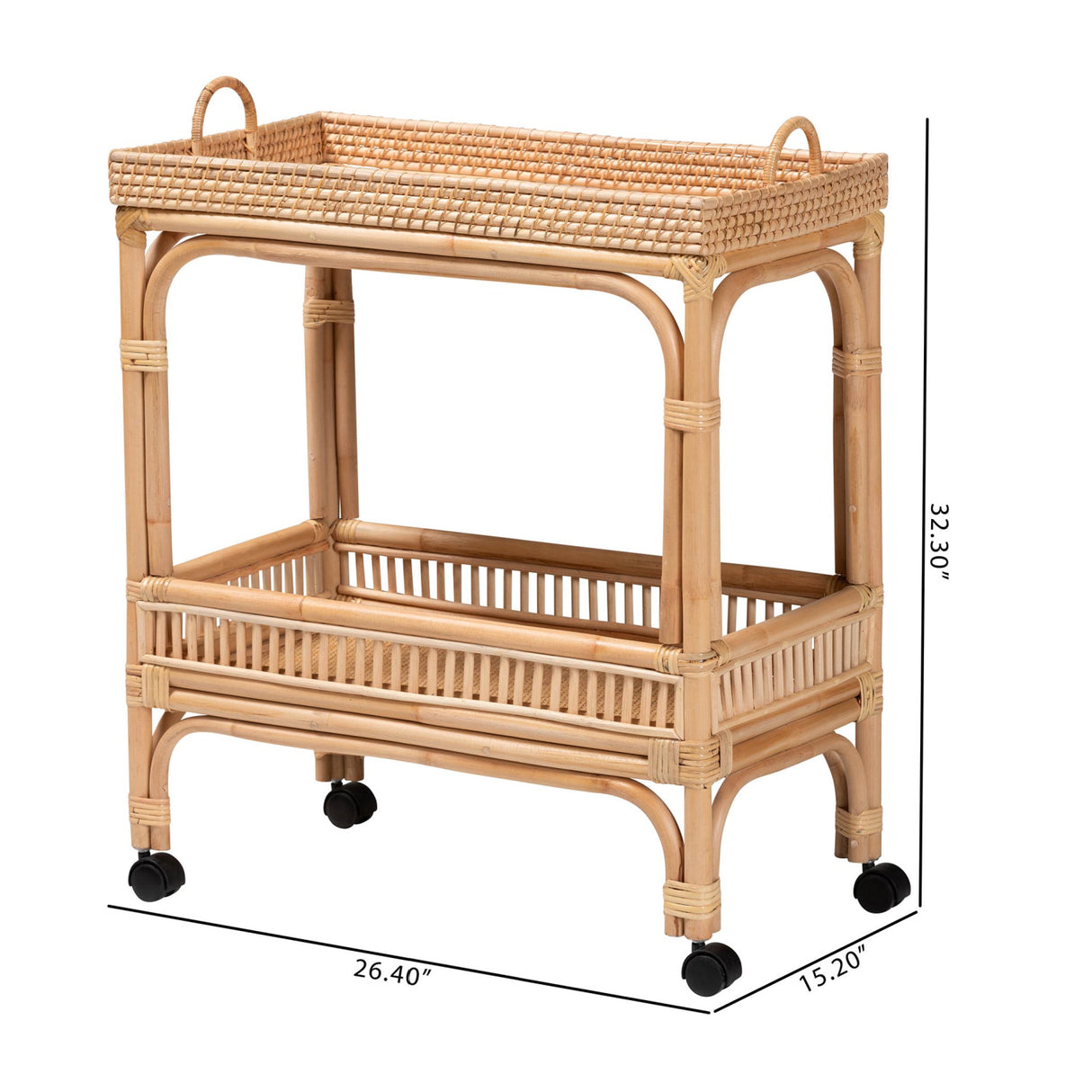 Modern European furniture - Woven Rattan Wine Cart - www.oroa.com | Oroa.com
