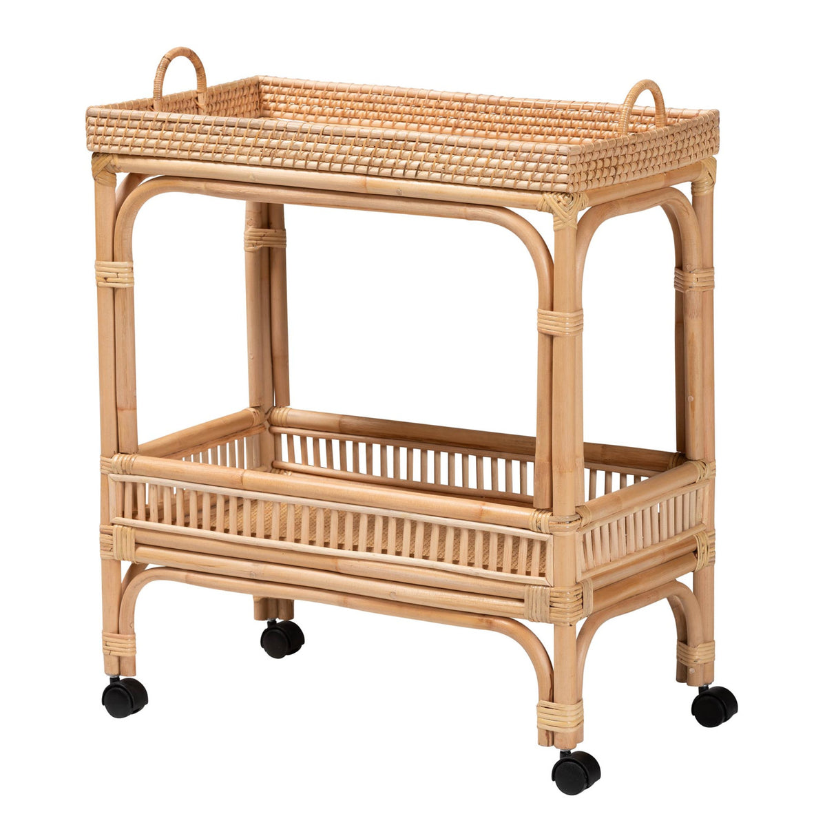 Modern European furniture - Woven Rattan Wine Cart - www.oroa.com | Oroa.com