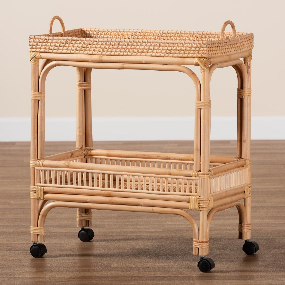Modern European furniture - Woven Rattan Wine Cart - www.oroa.com